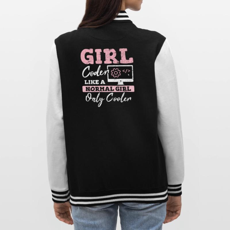 Funny Girl Coder Computer Programming Code Web Dev College Sweat Jacket