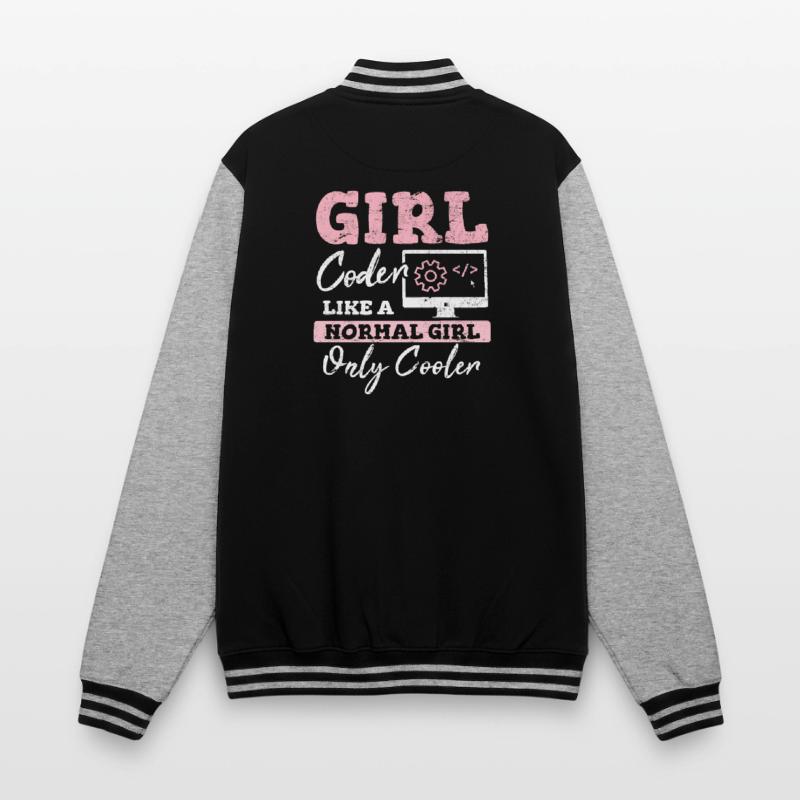 Funny Girl Coder Computer Programming Code Web Dev College Sweat Jacket