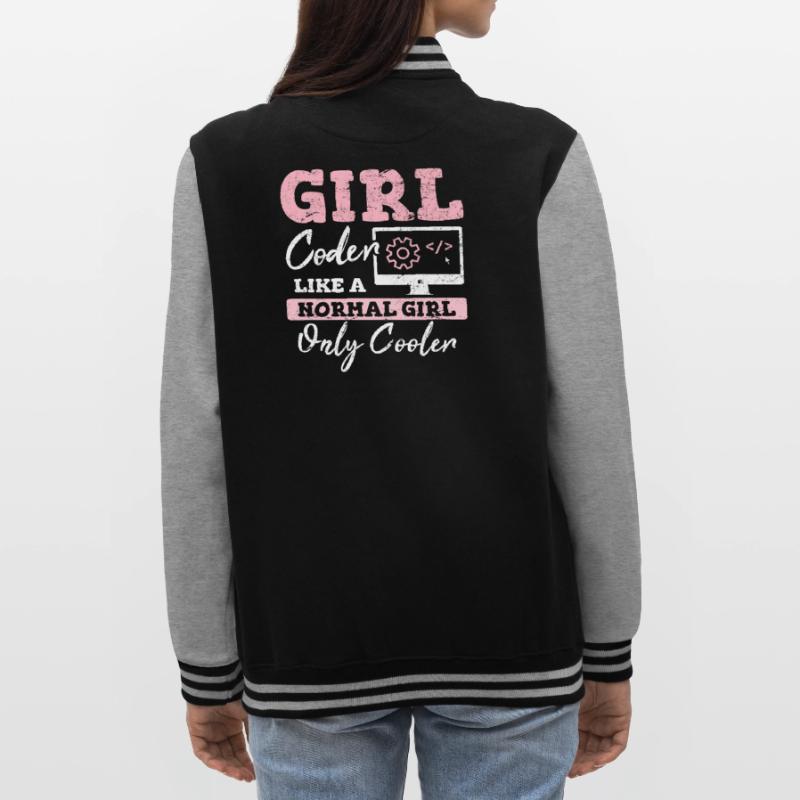 Funny Girl Coder Computer Programming Code Web Dev College Sweat Jacket