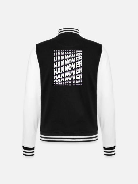 Hannover Deutschland Stadt Schrift Skyline Heimat - College-Sweatjacke - Schwarz/Weiß