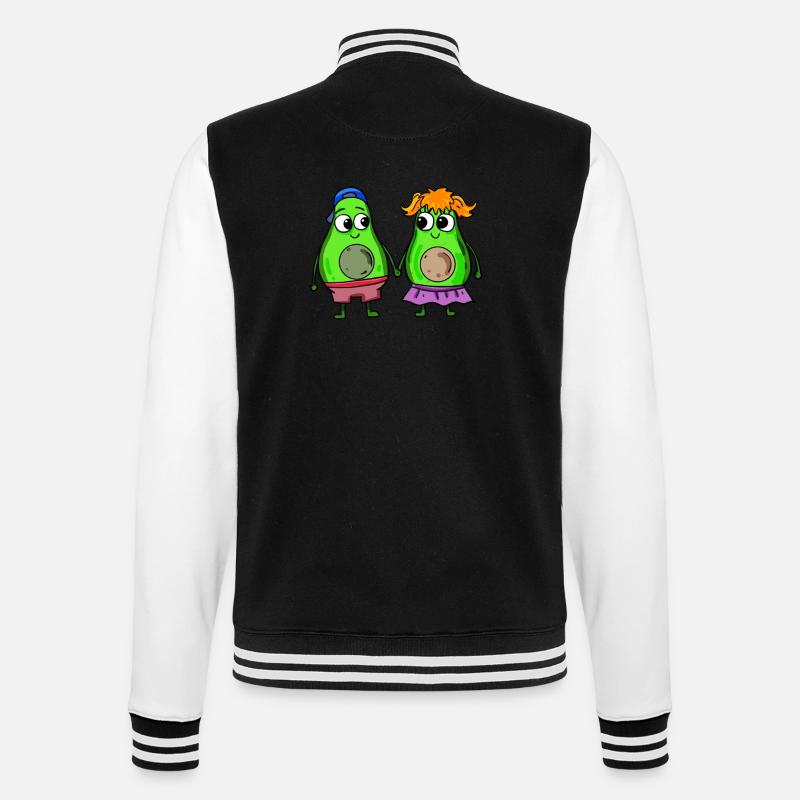 Avocado Paar - College-Sweatjacke - Schwarz/Weiß