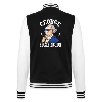 George Sloshington Drink 4. Juli - College-Sweatjacke - Schwarz/Weiß - Hinten - Marisol (170cm)
