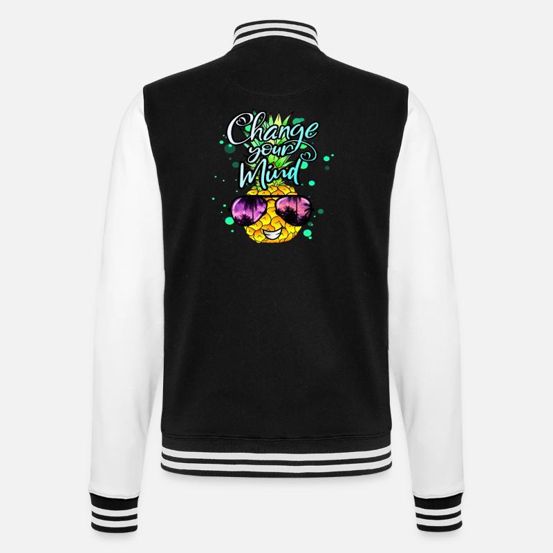 Pineapple changes your thinking - College Sweat Jacket - black/white