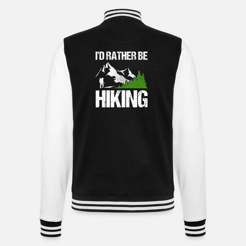 I d rather be Hiking - College-Sweatjacke - Schwarz/Weiß