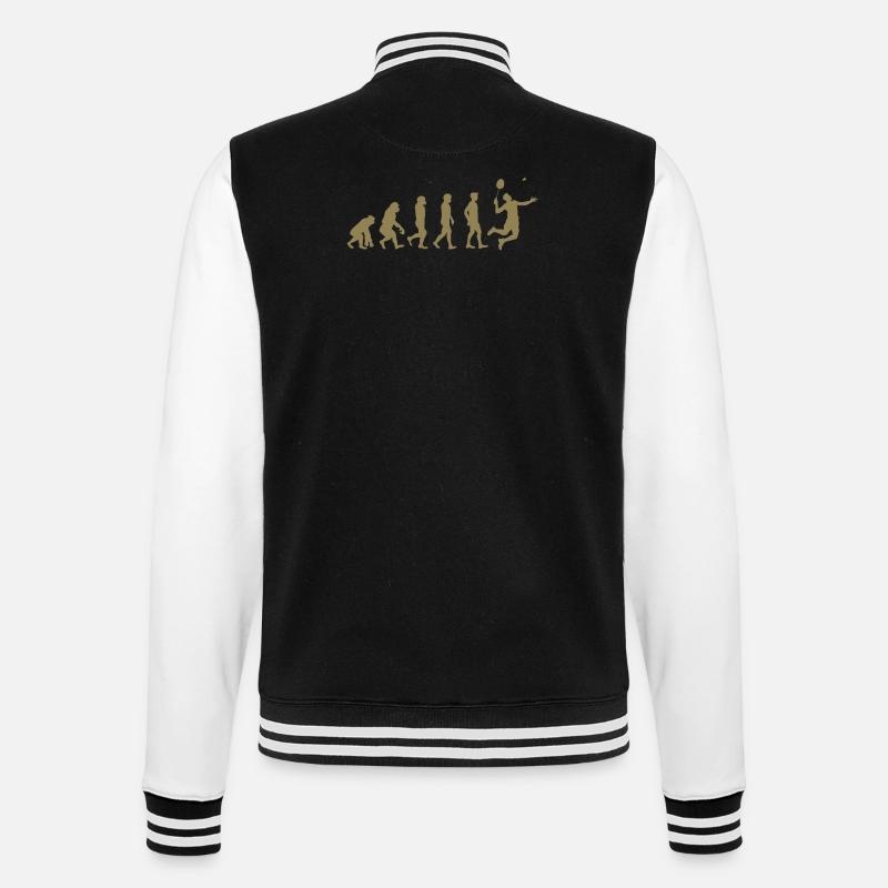 Badminton Evolution Geschenk - College-Sweatjacke - Schwarz/Weiß