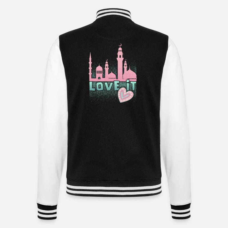 Islamischer Glaube, Moschee Spruch, Ramadan - College-Sweatjacke - Schwarz/Weiß