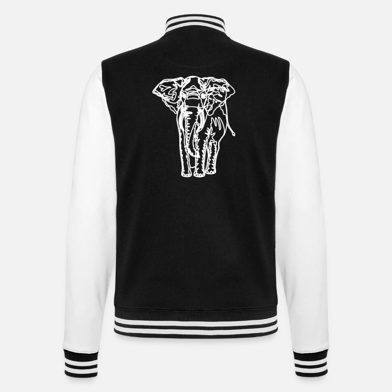 Dessin d’un éléphant - Veste Teddy - noir/blanc