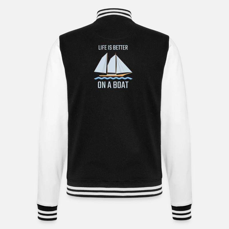 Boot Bootfahren - College-Sweatjacke - Schwarz/Weiß