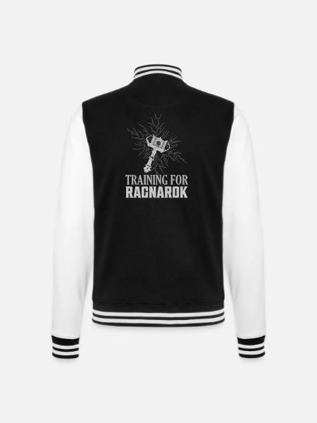 Training For Ragnarok Vikings Norse - College-Sweatjacke - Schwarz/Weiß