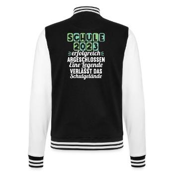 Eine Legende verlässt das Gelände Realschule 2023 - College-Sweatjacke - Schwarz/Weiß - Hinten - Marisol (170cm)