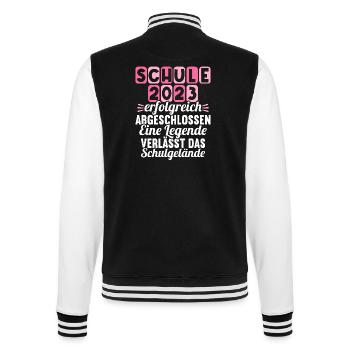 Eine Legende verlässt das Gelände Realschule 2023 - College-Sweatjacke - Schwarz/Weiß - Hinten - Marisol (170cm)