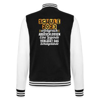 Eine Legende verlässt das Gelände Realschule 2023 - College-Sweatjacke - Schwarz/Weiß - Hinten - Marisol (170cm)