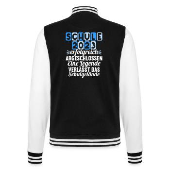 Eine Legende verlässt das Gelände Realschule 2023 - College-Sweatjacke - Schwarz/Weiß - Hinten - Marisol (170cm)