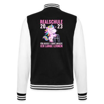 für dieses musste ich lange lernen Realschule 2023 - College-Sweatjacke - Schwarz/Weiß - Hinten - Marisol (170cm)