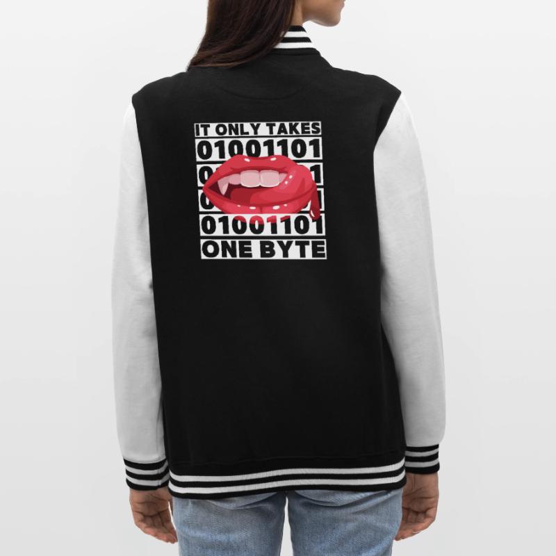 Bit bytes Binary Computer Nerd, Vampire, Dire, Jeu de mots Veste Teddy