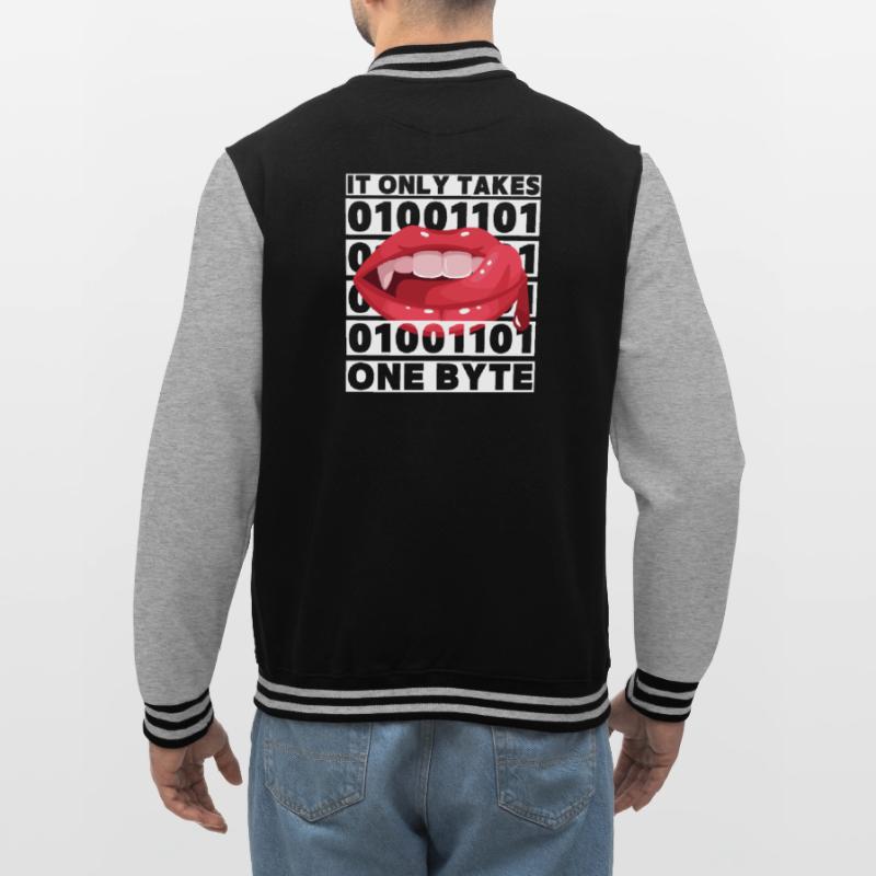 Bit bytes Binary Computer Nerd, Vampire, Dire, Jeu de mots Veste Teddy
