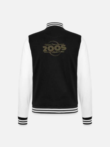 Einzigartig seit 2005 Retro Geburtsjahr - College-Sweatjacke - Schwarz/Weiß