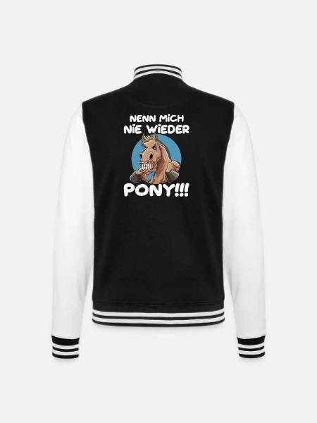 Nenn Mich Nie Wieder Pony - College-Sweatjacke - Schwarz/Weiß