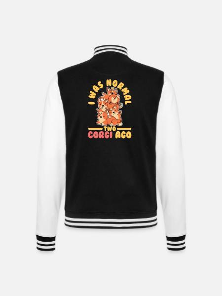 Corgi two Corgi ago- Corgi Geschenk - College-Sweatjacke - Schwarz/Weiß