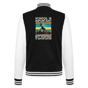 L’école est importante, mais la chasse est importante - Veste Teddy - noir/blanc - Dos - Marisol (170cm)