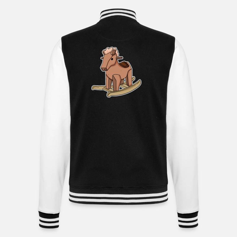 Pferd - College-Sweatjacke - Schwarz/Weiß