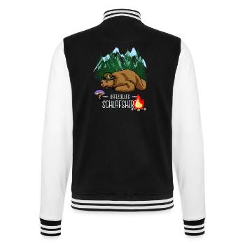 Schlafen Braunbär Langschläfer Schlafmütze Bär - College-Sweatjacke - Schwarz/Weiß - Hinten - Marisol (170cm)