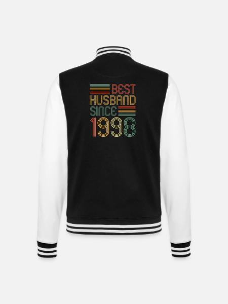 25. Hochzeitstag Bester Ehemann seit 1998 - College-Sweatjacke - Schwarz/Weiß