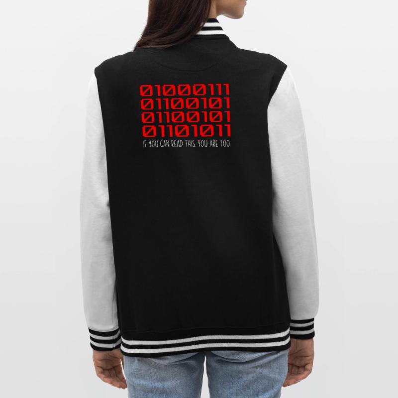 Funny Developer Binary Code Programmer Developer College Sweat Jacket