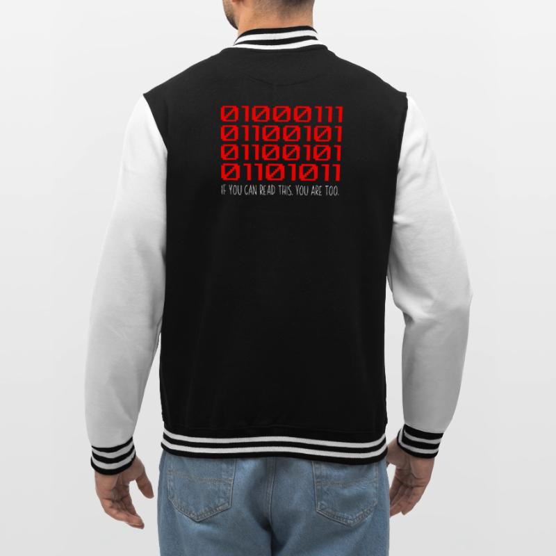 Funny Developer Binary Code Programmer Developer College Sweat Jacket