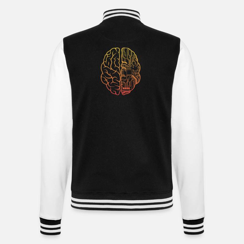 Programmierer Coding - Entwickler Programmieren Gehirn - College-Sweatjacke - Schwarz/Weiß