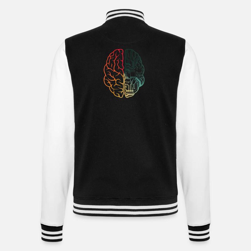 Programmierer Coding - Entwickler Programmieren Gehirn - College-Sweatjacke - Schwarz/Weiß