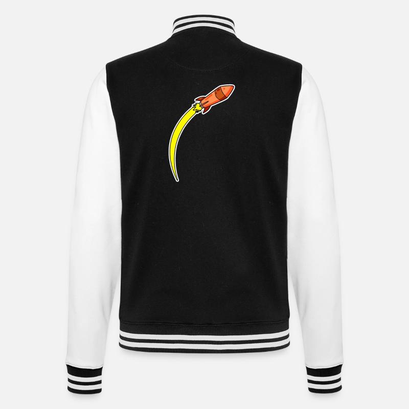 Rocket Orange - College Sweat Jacket - black/white