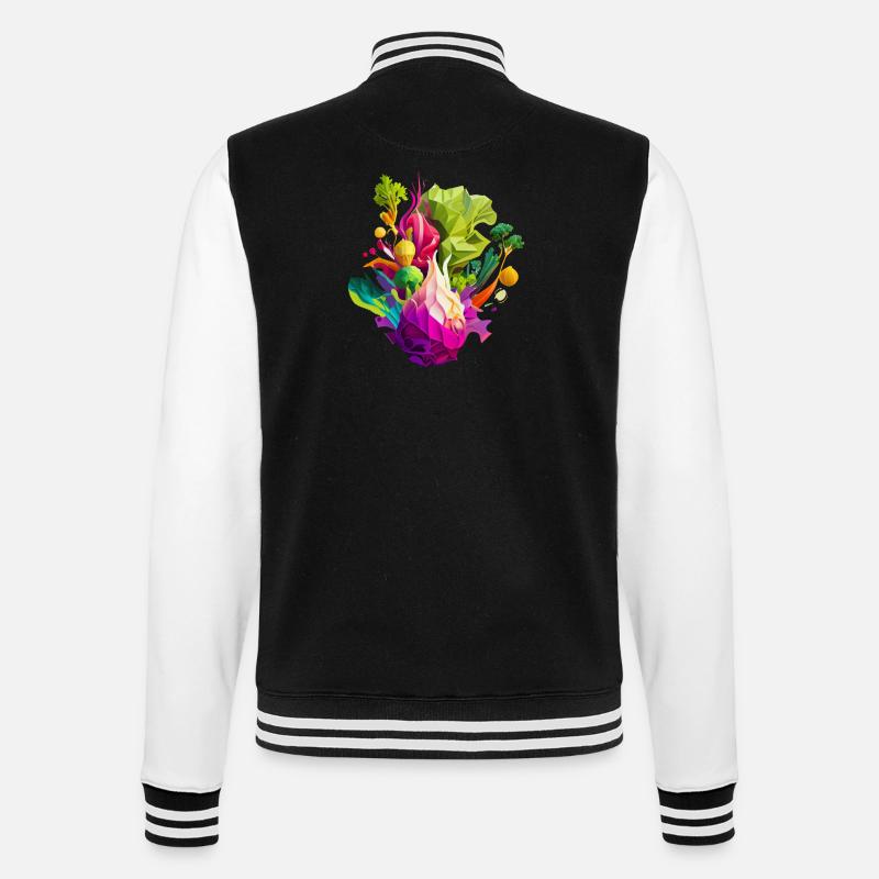 Gemüse verschiedene Arten Abstrakt - College-Sweatjacke - Schwarz/Weiß