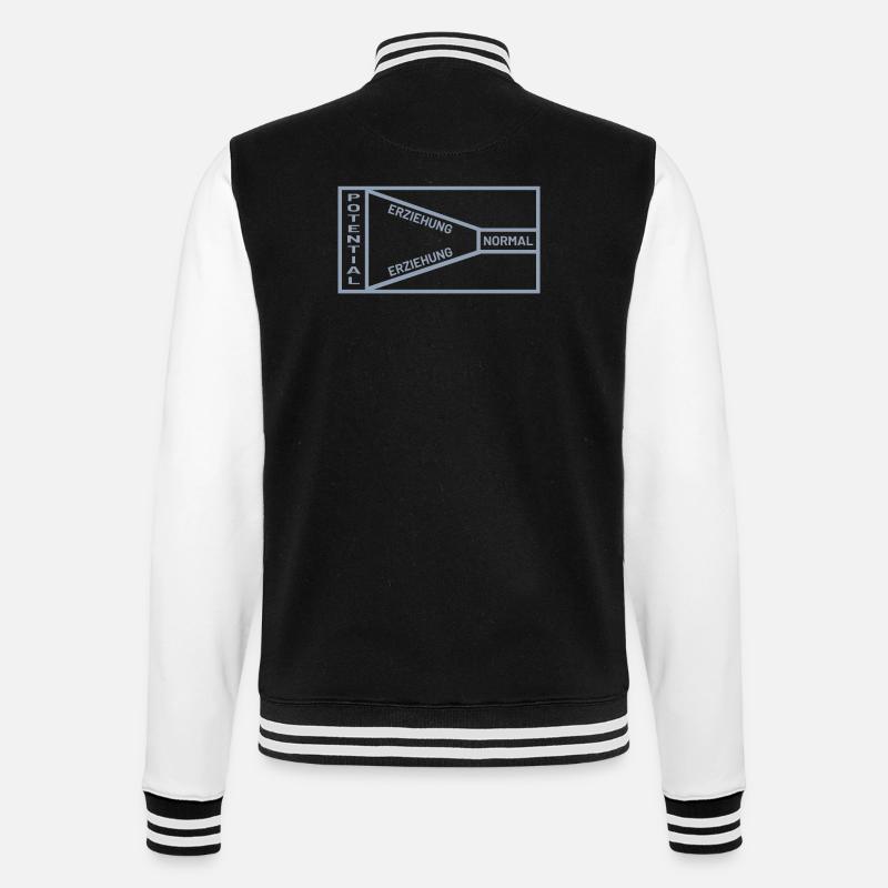 Erziehung Potential Normal Sprüche - College-Sweatjacke - Schwarz/Weiß