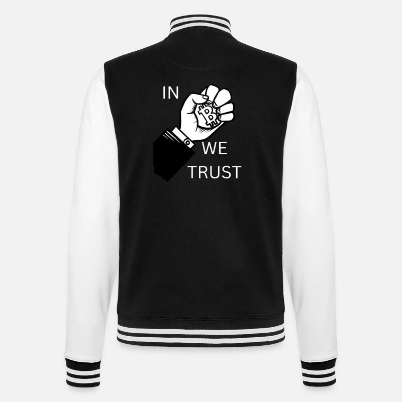 Faust In Bitcoin we Trust - College-Sweatjacke - Schwarz/Weiß