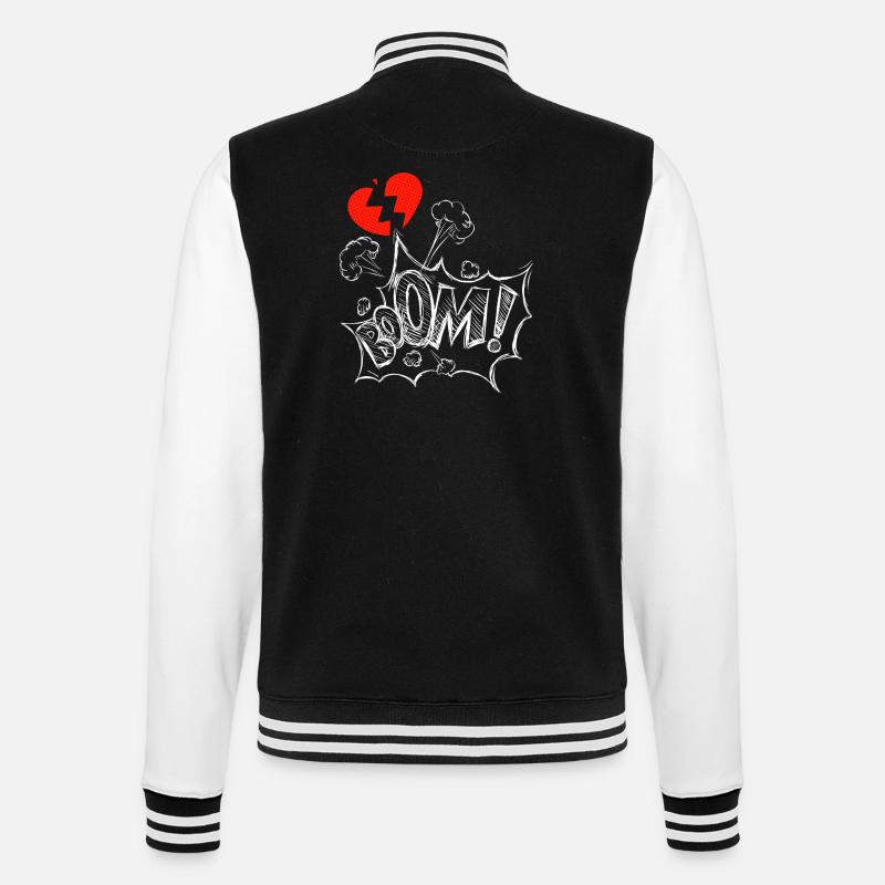 Lovesickness, broken-hearted, broken - College Sweat Jacket - black/white