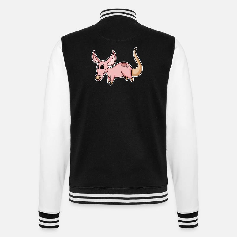 Erdferkel - College-Sweatjacke - Schwarz/Weiß