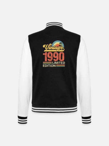 1990 * Limited Edition * - College-Sweatjacke - Schwarz/Weiß