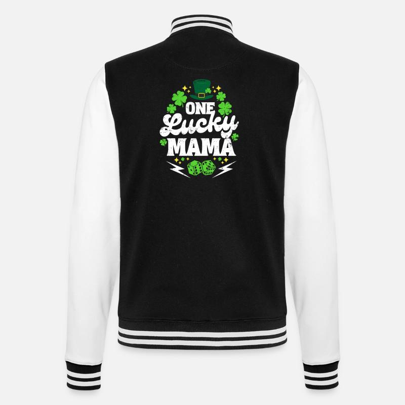 Saint Patrick One lucky mama - Veste Teddy - noir/blanc