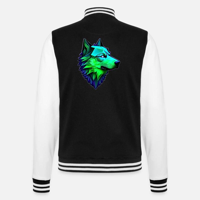Wolf polygonale Form - College-Sweatjacke - Schwarz/Weiß