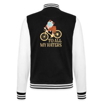 für alle hater - College-Sweatjacke - Schwarz/Weiß - Hinten - Marisol (170cm)