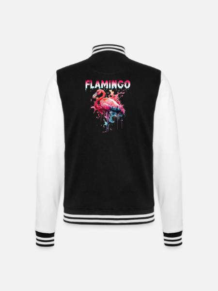 Flamingo Color Splash für einen Flamingo Fan - College-Sweatjacke - Schwarz/Weiß