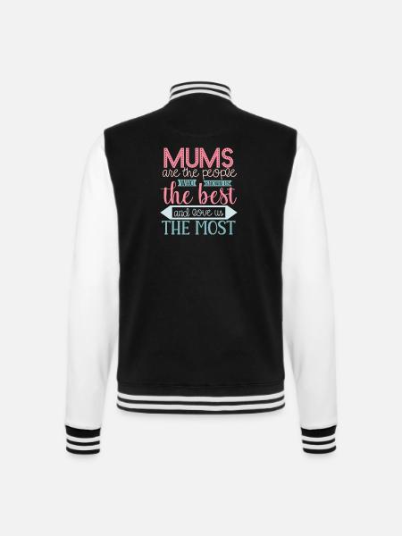 Familienliebe Mutterliebe - Muttertag - College-Sweatjacke - Schwarz/Weiß