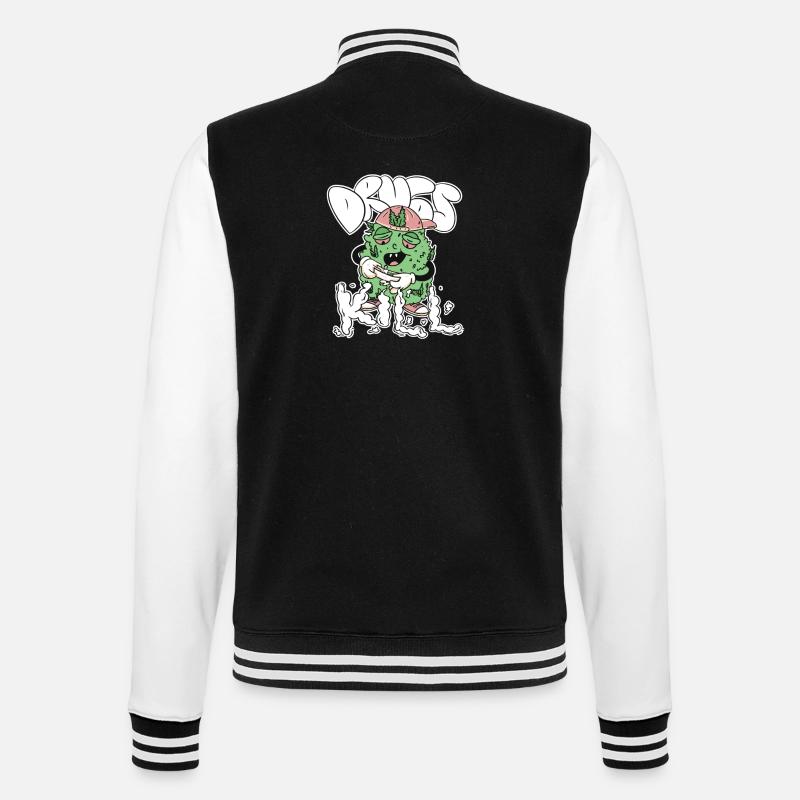 Eine Zigarette drehen - College-Sweatjacke - Schwarz/Weiß