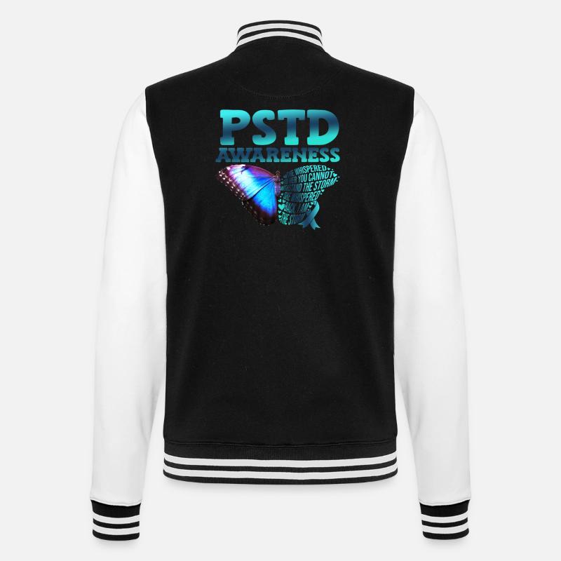 Sensibilisation au PSTD Post-traumatique - Veste Teddy - noir/blanc