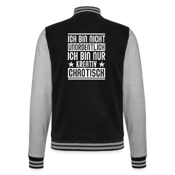 Kreativ Chaotisch - Design - College-Sweatjacke - Schwarz/Grau meliert - Hinten - Marisol (170cm)