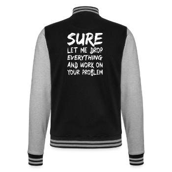 Bien sûr, laissez-moi tout laisser tomber et travailler - Veste Teddy - noir/gris chiné - Dos - Marisol (170cm)