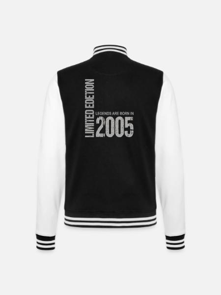 18. Geburtstag Junge Mädchen 18 Jahre 2005 Lustig - College-Sweatjacke - Schwarz/Weiß