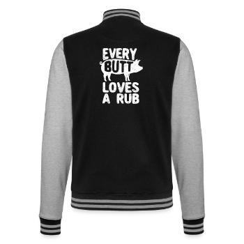 Every butt loves a Rub Smoked Meat Smoker - College Sweat Jacket - black/heather grey - Back - Marisol (170cm)