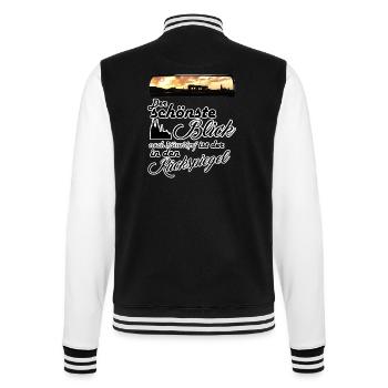 Der schönste Blick nach Köln - College-Sweatjacke - Schwarz/Weiß - Hinten - Marisol (170cm)